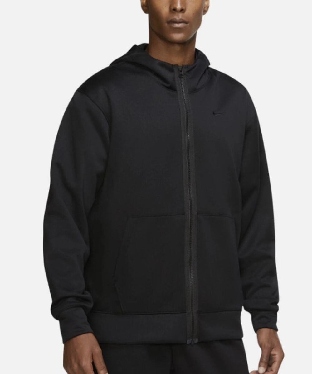 Nike Men's XL Dri-Fit Spotlight All Black Full Zip Hooded Jacket B18-3